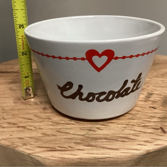 Ceramic Crafted “Chocolate / Heart Themed” Ice Cream Bowl - Excellent - Picture 9 of 11